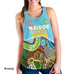 NAIDOC Week 2021 Women's Racerback Tank Aboriginal Art