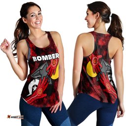 Custom Personalised Bombers NAIDOC Week Women's Racerback Tank Essendon Aboriginal Special Ver.2