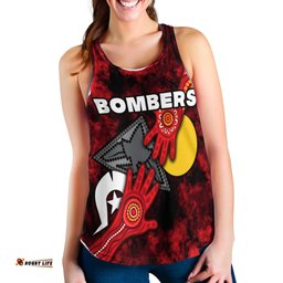 Custom Personalised Bombers NAIDOC Week Women's Racerback Tank Essendon Aboriginal Special Ver.2