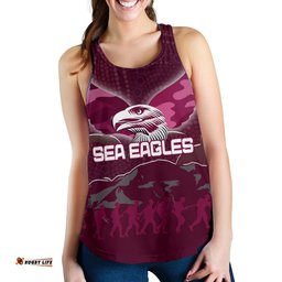 Sea Eagles Women Racerback Tank Anzac Country Style