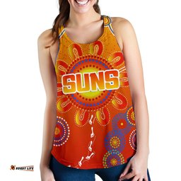 Naidoc Suns Women Racerback Tank Gold Coast Indigenous Style