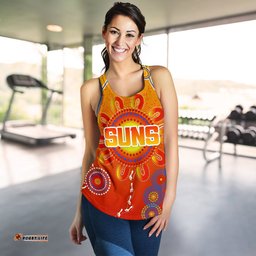 Naidoc Suns Women Racerback Tank Gold Coast Indigenous Style