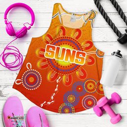 Naidoc Suns Women Racerback Tank Gold Coast Indigenous Style