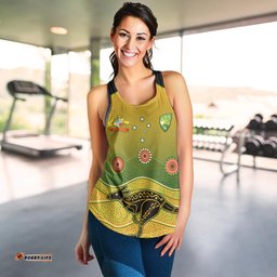 Cricket Australia Women Racerback Tank Indigenous Kangaroo