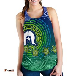 Torres Strait Islanders Women's Racerback Tank Aboriginal Turtle