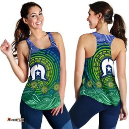 Torres Strait Islanders Women's Racerback Tank Aboriginal Turtle