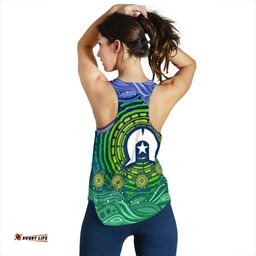 Torres Strait Islanders Women's Racerback Tank Aboriginal Turtle