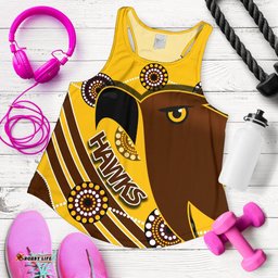 Pride Hawks Women Racerback Tank Hawthorn Indigenous