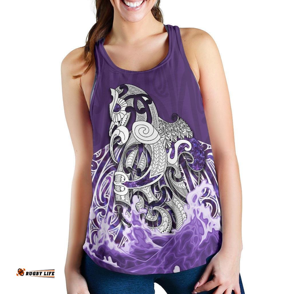 Maori Manaia The Blue Sea Racerback Tank Purple