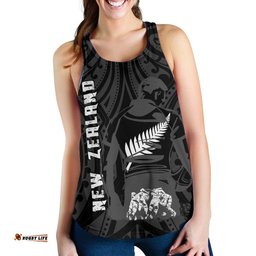 New Zealand Flag Women'S Racerback Tank Rugby Winner