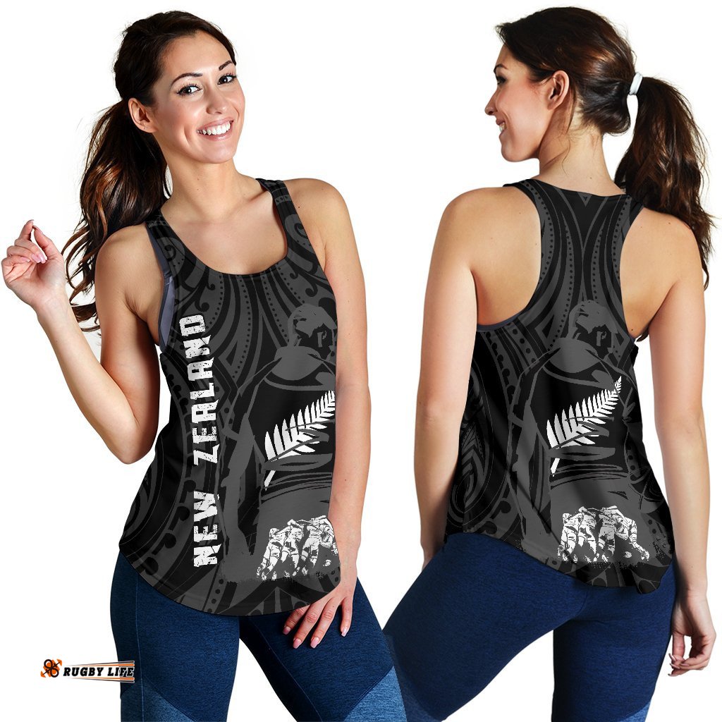 New Zealand Flag Women'S Racerback Tank Rugby Winner