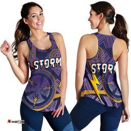 Melbourne Storm Women Racerback Tank Simple Indigenous Purple