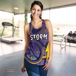 Melbourne Storm Women Racerback Tank Simple Indigenous Purple