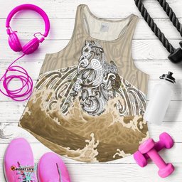 Maori Manaia The Blue Sea Women'S Racerback Tank Golden
