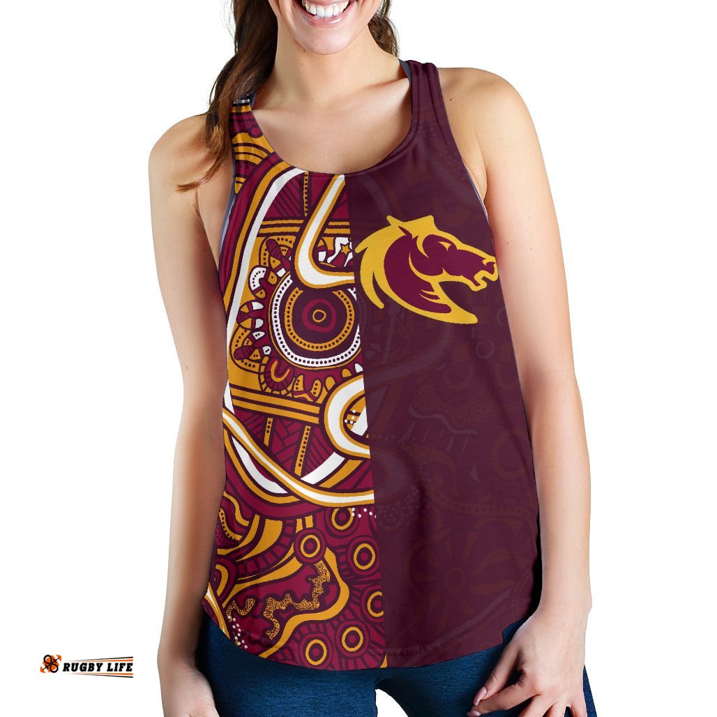 Brisbane Broncos Indigenous Women's Racerback Tank Half Style