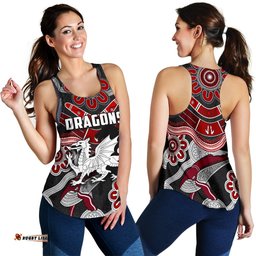 Dragons Women Racerback Tank St. George Indigenous Black