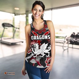 Dragons Women Racerback Tank St. George Indigenous Black