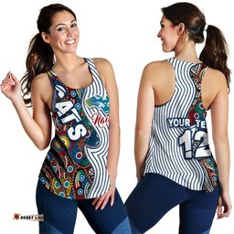 Custom Personalised Geelong Naidoc Week Women's Racerback Tank Cats Indigenous Version Special