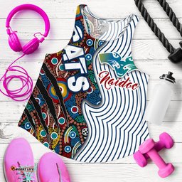 Custom Personalised Geelong Naidoc Week Women's Racerback Tank Cats Indigenous Version Special