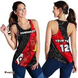 Custom Personalised Bombers Naidoc Week Women's Racerback Tank Essendon Ingenious