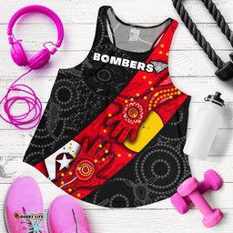 Custom Personalised Bombers Naidoc Week Women's Racerback Tank Essendon Ingenious