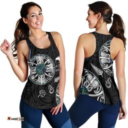 New Zealand Aotearoa Women Racerback Tank Maori Mangopare Paua Shell Pullover