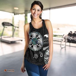 New Zealand Aotearoa Women Racerback Tank Maori Mangopare Paua Shell Pullover