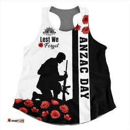 Australia Women Racerback Singlet Anzac Day Lest We Forget Simple Style