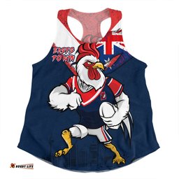 Sydney Roosters Women Racerback Singlet Custom For Die Hard Fan Australia Flag Scratch Style