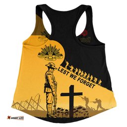 Australia Women Racerback Singlet Custom Anzac Day Soldiers Lest We Forget Poppy