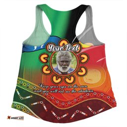 Australia Aboriginal Custom Women Racerback Singlet - Aboriginal Keep Your Eyes On The Sun Personalised Photo Women Racerback Singlet