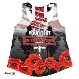 Australia Navy Force Anzac Day Custom Women Racerback Singlet - We Thank You For Our Freedom Women Racerback Singlet