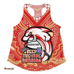 Redcliffe Dolphins Women Racerback Singlet Aboriginal Inspired Naidoc Week Custom For Die Hard Fan Supporters