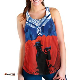 Canterbury Bulldogs Rugby Women Racerback Tank Anzac Day Camo Style