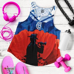 Canterbury Bulldogs Rugby Women Racerback Tank Anzac Day Camo Style