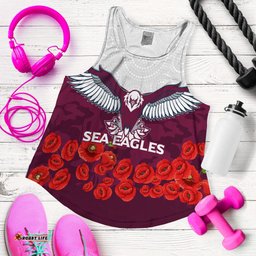 Custom Personalised Sea Eagles Anzac Day Indigenous Art Women Tank Top