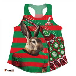 South Sydney Rabbitohs Women Racerback Singlet Custom Team Of Us Die Hard Fan Supporters Aboriginal Inspired