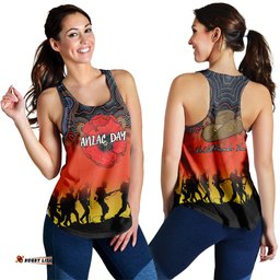 Anzac Day Women Tank Top Aboriginal Dot Painting Art