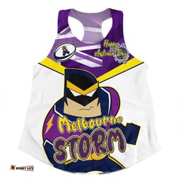 Melbourne Storm Women Racerback Singlet - Happy Australia Day We Are One And Free V2