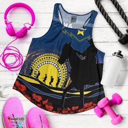 Cowboys Rugby Women Racerback Tank Anzac Day We Will Remember Them