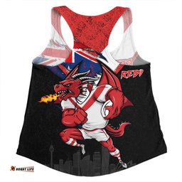 St. George Illawarra Dragons Women Racerback Singlet Custom For Die Hard Fan Australia Flag Scratch Style