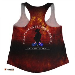 Australia Women Racerback Singlet - Anzac Day Their Name Liveth For Evermore Dark Grunge Style