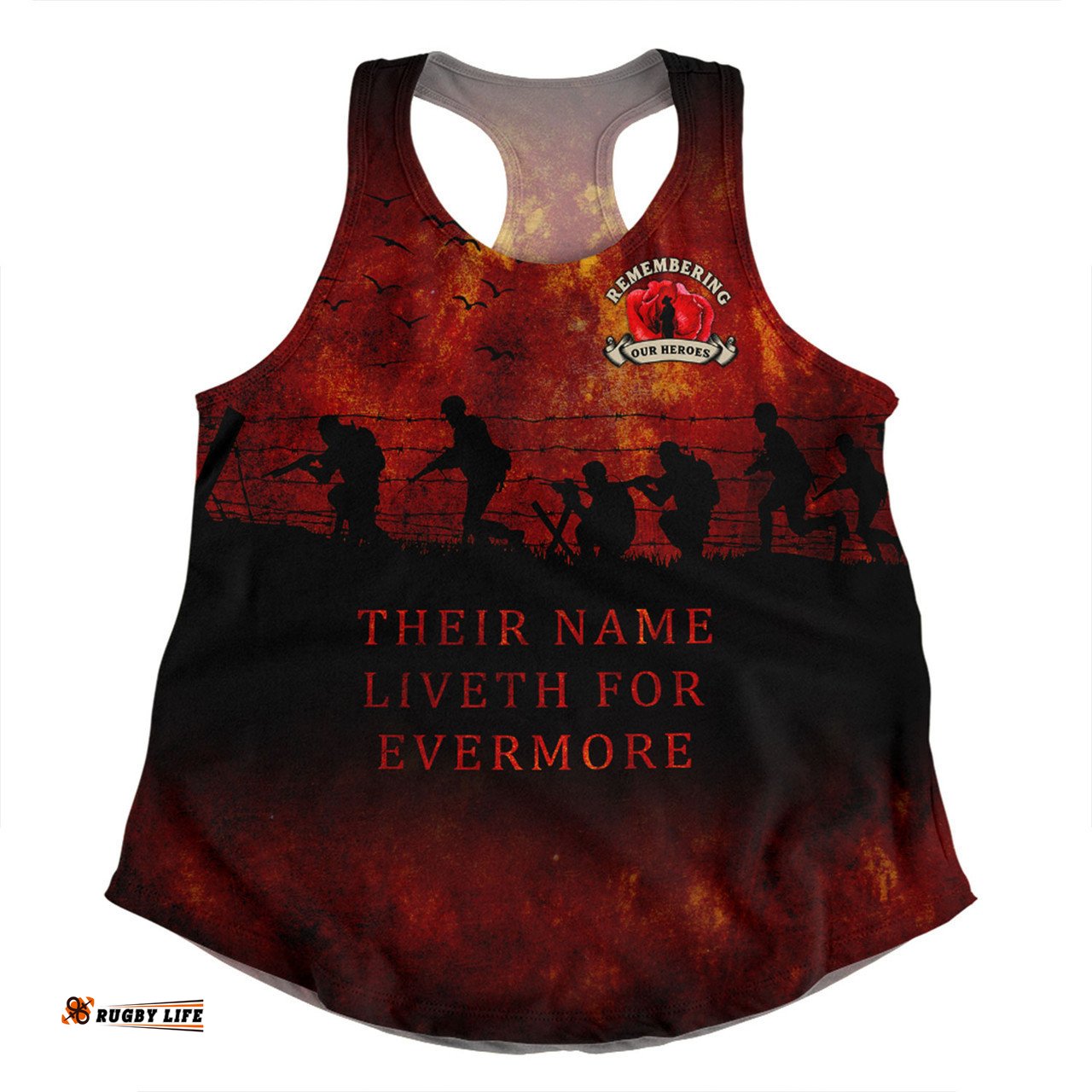 Australia Women Racerback Singlet - Anzac Day Their Name Liveth For Evermore Dark Grunge Style