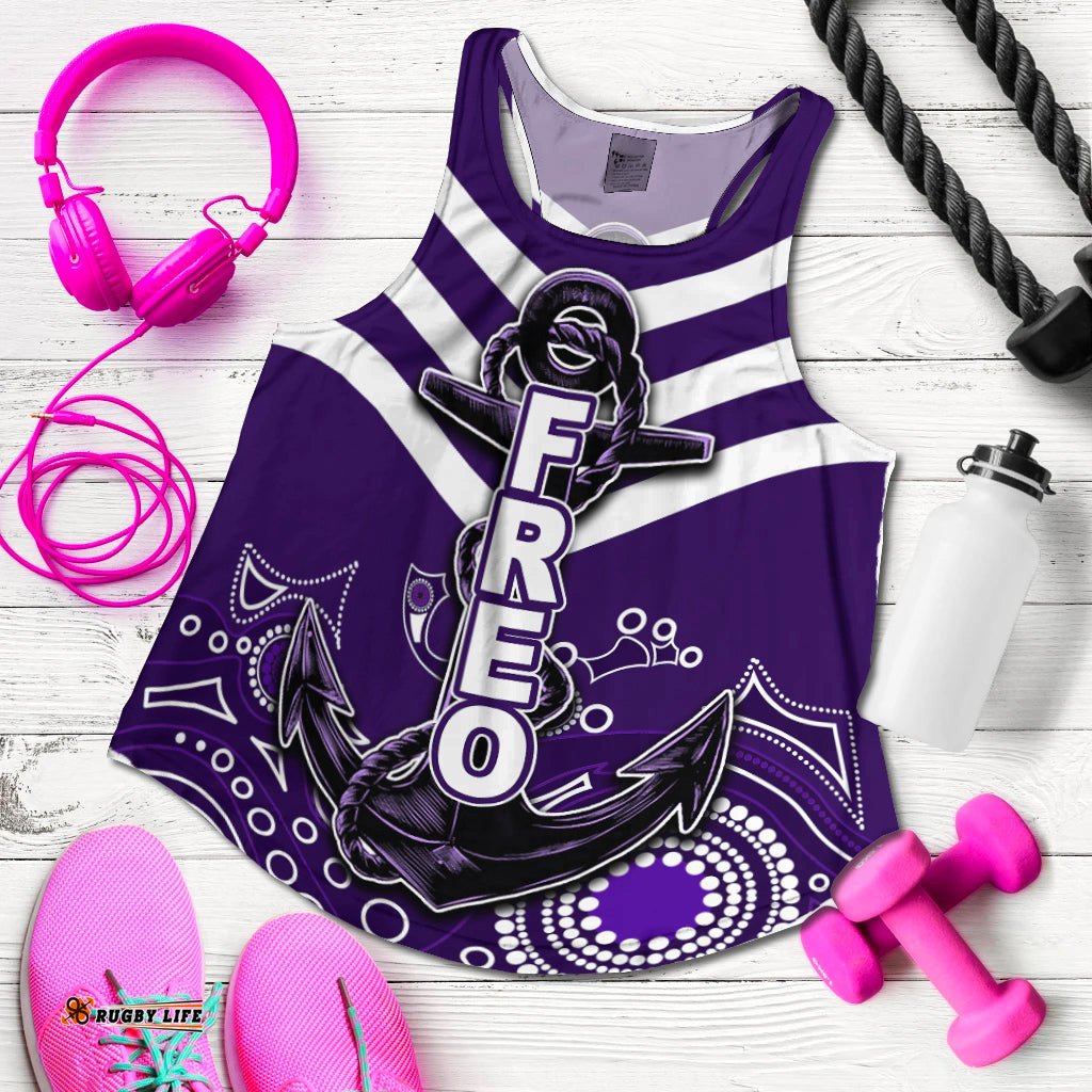 Fremantle Women's Recerback Tank Freo Aboriginal Simple Style