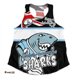 Cronulla-Sutherland Sharks Women Racerback Singlet - Happy Australia Day We Are One And Free V2