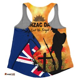 Australia Anzac Day Women Racerback Singlet - Anzac Day Flag Lest We Forget Women Racerback Singlet