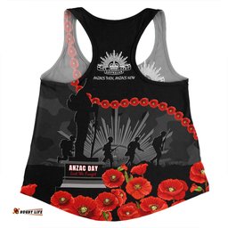 Australia Anzac Day Women Racerback Singlet - Anzac Day Lest We Forget Camouflage Pattern Women Racerback Singlet