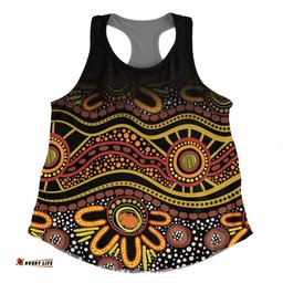 Australia Aboriginal Custom Women Racerback Singlet - Dot In Aboriginal Style Women Racerback Singlet