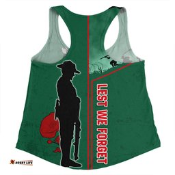South Sydney Rabbitohs Women Racerback Singlet - Anzac Day Lest We Forget Poppy