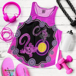 Aboriginal Lizard Women Racerback Tank Attracted Australia Version Purple
